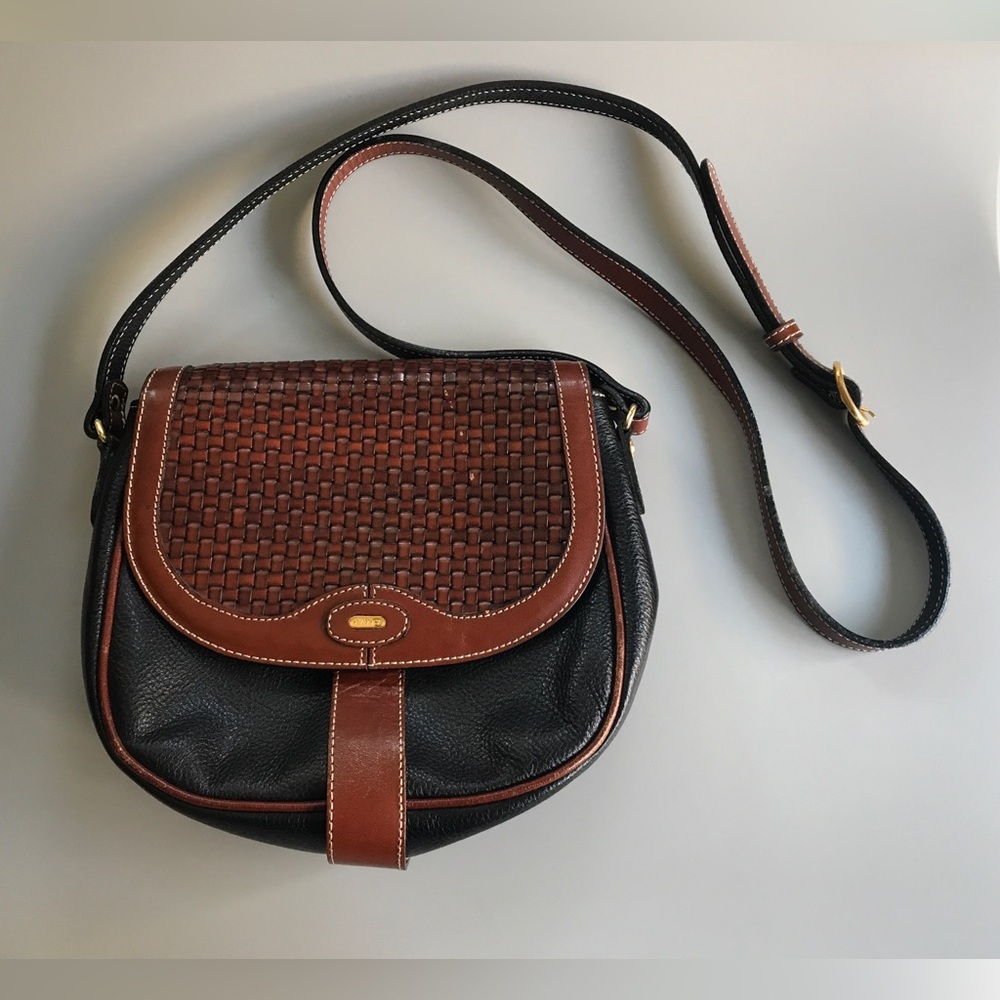BALLY Crossbody Bag Leather Brown Black
